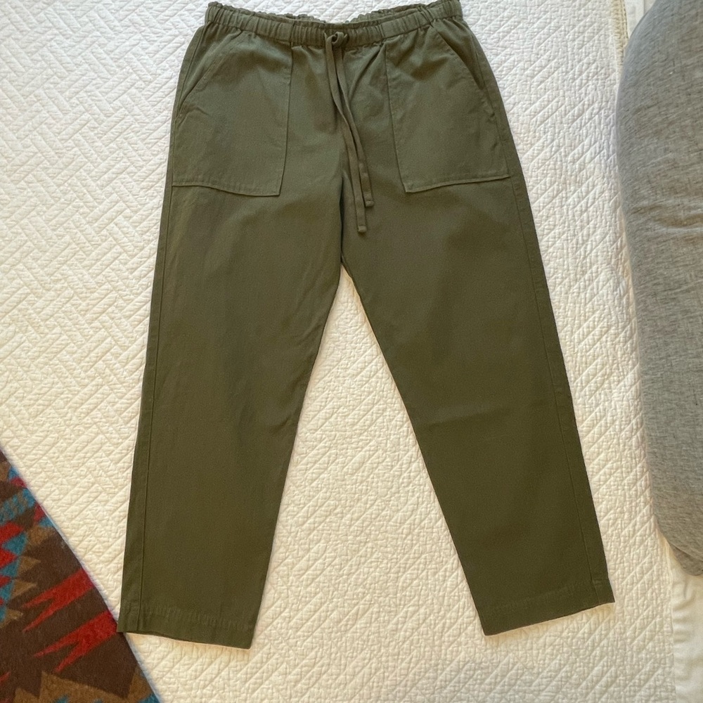 Lilla P Cotton Utility Pants - Army - Sz L